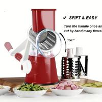 1pc Cortador De Verduras Manual Portátil Multifuncional Rondado Mandolina Para Patatas Queso Y Cocina Herramienta De Acero Inoxidable - details 1