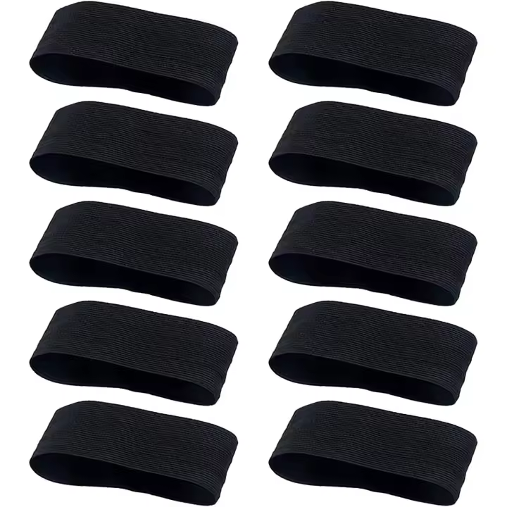 10 unids negro brazalete fútbol, elástico negro brazalete banda de luto, bandas de brazo negro para fútbol, correr, respeto, funeral - 1