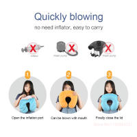 Cojín De Viaje En Forma De U INS Estilo Con Diseño De Rana Fresa Arcoíris Cojín Para El Cuello De Adultos Accesorios De Viaje Inflable Para Coche - details 7