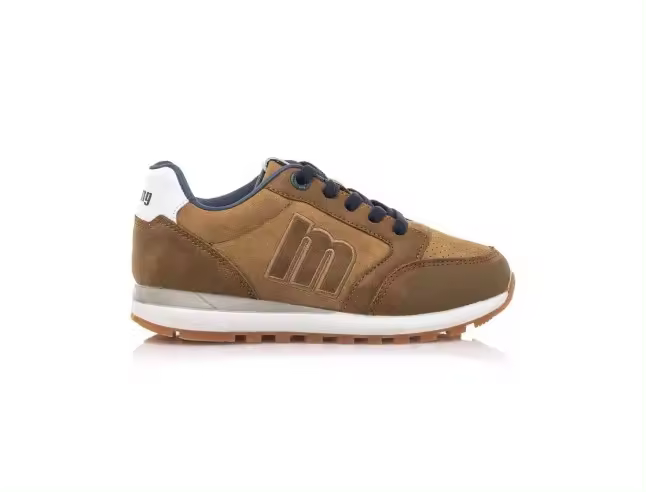 Zapatilla Deportiva Joggo Mustang para Niño - Cuero Gris y Azul - 1