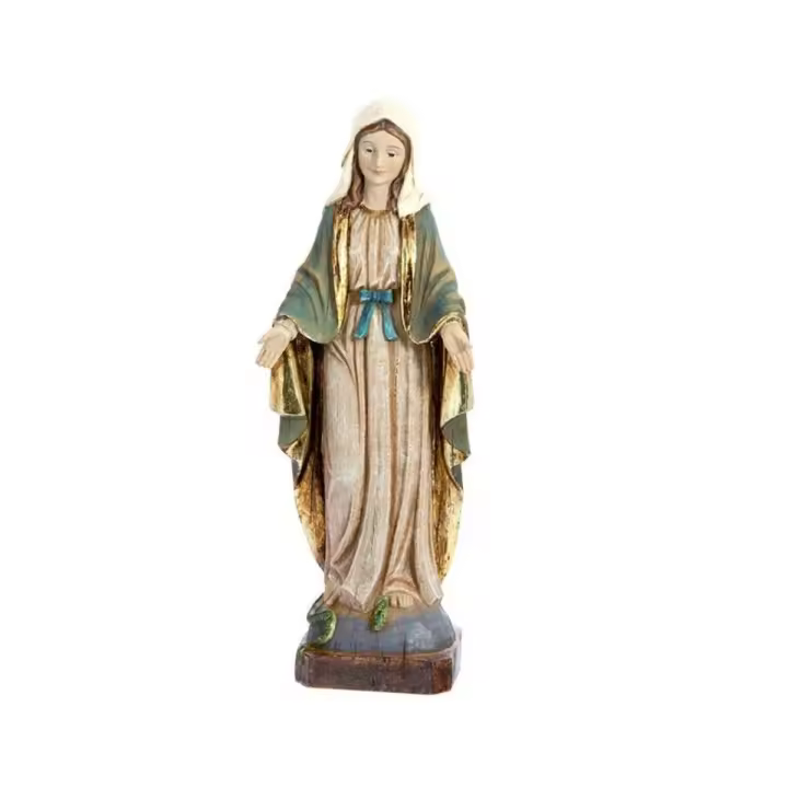 Inmaculada Romero - Virgen Milagrosa Figura 31 Cm - Escultura Peana Medallas Laterales - Rayos de Luz - 1