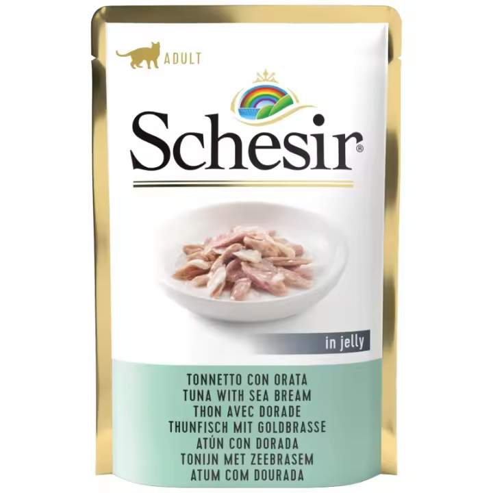 Schesir Pouch Gato De Atún Con Dorada En Gelatina 85 Gr 1 Lata - 85 Gr - 1