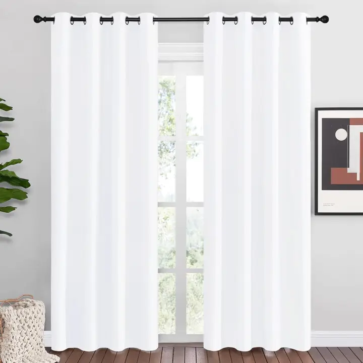 Cortinas 55 Por 86 Pulgadas, 1 Par, 50% con Ojales Bloqueo Luz Sala de Estar - 1