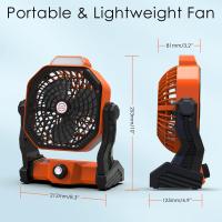 Ventilador de Mesa, ventilador de Mesa, potente Badería recargable con Luz LED y Gancho, ventilador de camping, velocdad ajustable, Silencioso, adecuado para uso en exteriores, hogar y oficina. - details 2