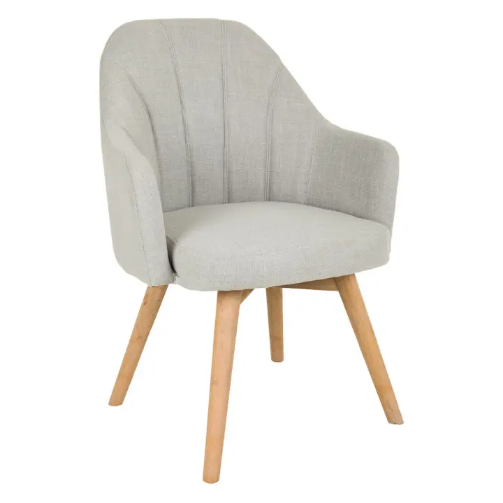 WANDERLUST DECO Silla de madera y tapizada color gris 55x45x45/90h cm - 1