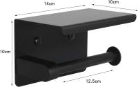 Soporte de papel higiénico adhesivo con estante Soporte de rollo de papel higiénico montado en la pared sin perforación Acero inoxidable SUS 304 para inodoro WC - details 0