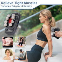 Masajeador De Cuerpo Con 8 Cabezales Fascia Gun Vibración De Alta Frecuencia Para Masaje De Espalda Y Cintura Masajeador De Cuello Y Hombros Material ABS - details 2