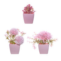 Set De 3 Plantas Miniatura En Macetas Simuladas Para Decoración De Hogares Restaurante Mesas Ventanas Y Estantes Material Plástico Estilo Bonsái - details 3