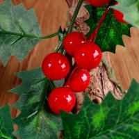Corona Navideña Con Bayas Rojas Y Hojas Verdes Guirnalda Colgante De Flores Artificiales Para Decoración De Navidad Y Año Nuevo - details 12