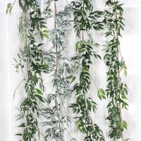 Guirnalda De Hojas De Sauce Artificial 165cm Verde Para Decoración De Jardín Casero Bodas Y Fiestas Plantas Falsas De Rattan - details 0