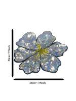 1 Pieza De 20CM De Flores De Lentejuelas Brillantes En Rojo Naranja Azul Dorado Plateado Rosa Para Vestido De Noche Traje De Baño DIY Aplicación - details 4
