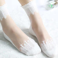 Calcetines De Verano Transparentes Y Transpirables Para Mujer Ultra Delgados De Lentejuelas Y Encaje Calcetines Cortos Para Niñas - details 1