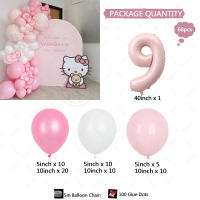 Set De 68 Globos Macarón De Látex Rosa Y Blanco Con Globo De Papel De Número Rosa Para Fiesta De Cumpleaños Bebé Despedida De Soltero Adulto Decoración De Nuevo Nacido - details 9