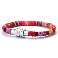 Nuevo Pulsera Minimalista De Hilo Para Hombre Joyería De Playa Bohemia Accesorios Éticos Pulsera De Cuerda Regalo Para Él Material COTON Metálico Tipo De Cadena De Cuerda Clavija Magnética Estilo Geométrico - details 5