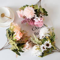 Arco De Flores Artificiales Girasol Y Rosa Para Boda Fiesta Exterior Jardín Decoración Navidad Wreath DIY Bouquet De Novia - details 17