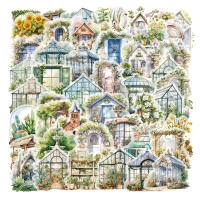 50PCS Pegatinas Creativas De Jardín Pequeñas Y Frescas Para Decoración PET Estuche De Teléfono Móvil a Prueba De Agua Adhesivo De Plástico - details 1