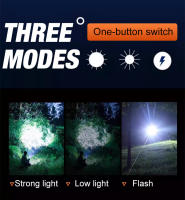 Linterna Táctica Recargable Por USB Con Zoom Telescópico Luz Potente LED Portátil Para Exteriores Fuente De Luz Fuerte - details 7