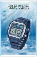 Reloj Deportivo Exterior SANDA Para Hombres Multifuncional Alarm Clock Cronógrafo Impermeable LED Digital Con Tiempo Doble - details 13
