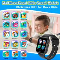 Reloj inteligente infantil actualizado con 26 juegos de puzzle, cámaras de alta definición, vídeo, reproductor de mp3, rastreo de hábitos, podómetro, linterna, reloj infantil 12 / 24 horas, regalo de juguete infantil para niños de 4 a 12 años - details 0