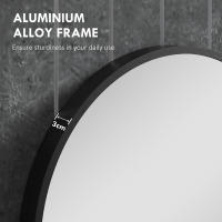 HOMCOM Espejo de Baño Espejo de Pared Espejo Decorativo con Marco de Aluminio y Gancho Fácil Instalación para Salón Entrada Pasillo Negro - details 4