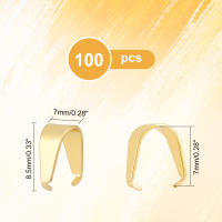 100pcs Clip De Pinza Para Colgantes Aros De Cierre 18K Dorados Clip De Presión Para Colgantes De Acero Inoxidable Conector De Joyería - details 1