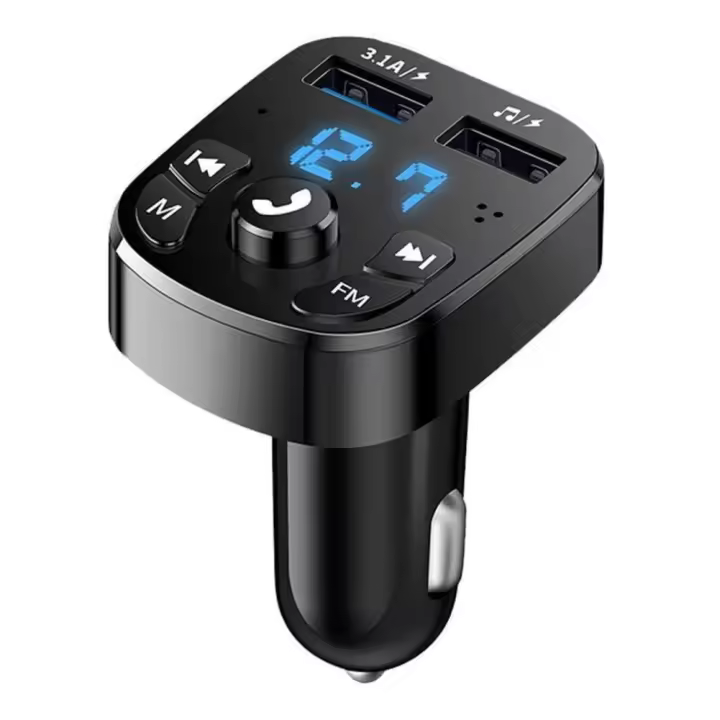Transmisor FM Bluetooth Inalámbrico Para Coche Kit De Manos Con Cargador USB Doble 2.1A Reproductor De MP3 TF Card U Disk AUX Player - 1