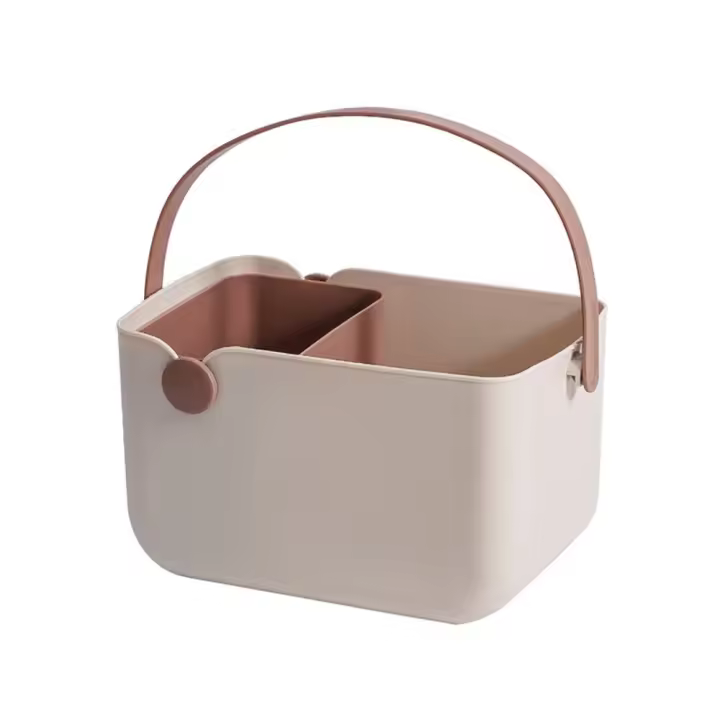 Cesta De Almacenamiento Multifuncional Para Baño Portátil Y Viajes Al Aire Libre Caja De Cosméticos Con Drenaje Para Playa Y Picnics - 1