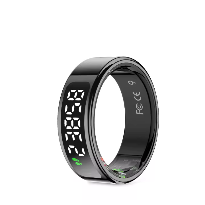 PRIXTON Anillo Inteligente Smart Ring Orbyt Touch, Pantalla Táctil, Base de Carga, Análisis del Sueño/Pulsómetro/Podómetro/Calorías, Android e iOS, Color Negro - 1