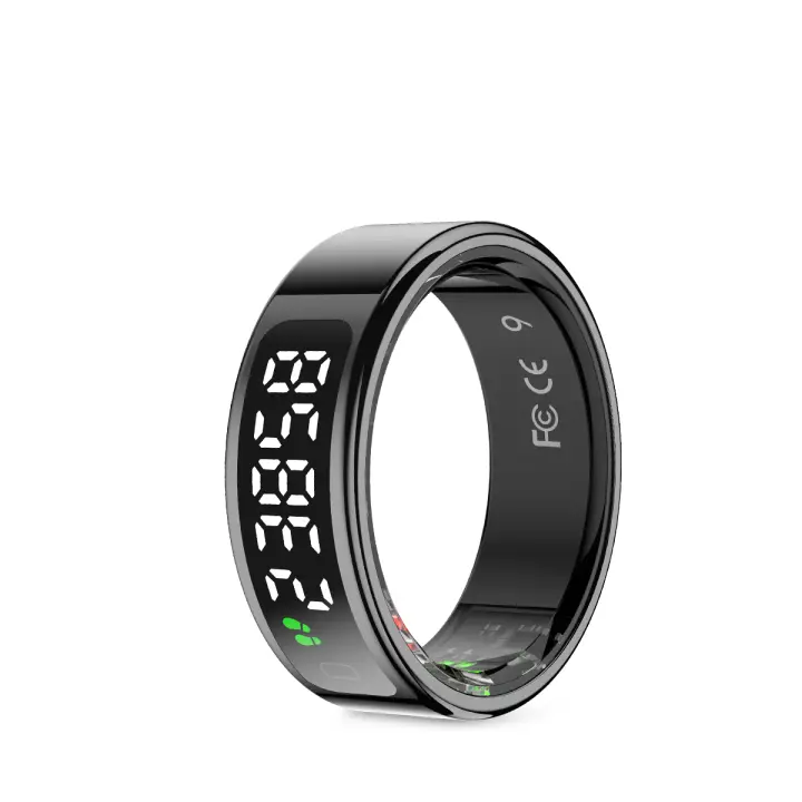 PRIXTON Anillo Inteligente Smart Ring Orbyt Touch, Pantalla Táctil, Base de Carga, Análisis del Sueño/Pulsómetro/Podómetro/Calorías, Android e iOS, Color Negro - 1
