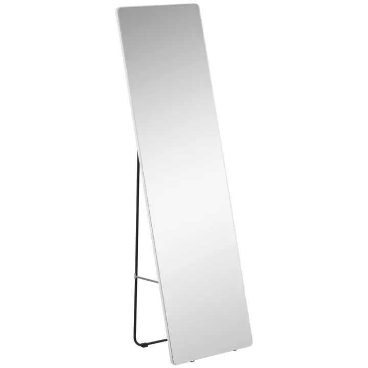 HOMCOM Espejo de Pie Espejo de Cuerpo Entero 45x37x158,5 cm Espejo de Pared con Marco de Aleación de Aluminio para Salón Dormitorio Vestidor Estilo Moderno Plata - 1