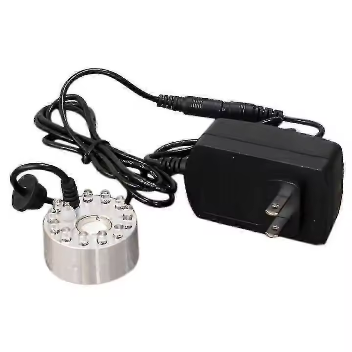 Generador de niebla con 12 LED, nebulizador, fuente de agua, estanque, máquina de niebla, atomizador, humidificador de aire, fuente interior - 1