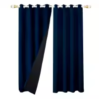 Cortinas De Blackout Tejidas 100% Gruesas Para Invierno Con Anillas Listas Para Instalar Para Sala De Estar Dormitorio Decoración Y Aislamiento De Luz - details 7