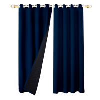 Cortinas De Blackout Tejidas 100% Gruesas Para Invierno Con Anillas Listas Para Instalar Para Sala De Estar Dormitorio Decoración Y Aislamiento De Luz - details 7