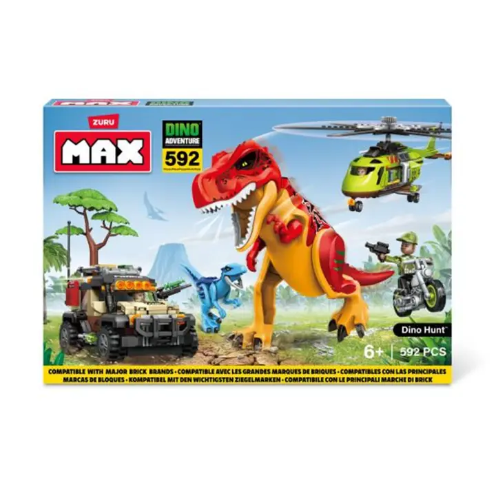 Juego de construcción Max Dino con figuras, dinosaurios y accesorios (571 piezas) 33x48'3x7'6cm (Zuru 83156) - 1