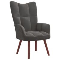 vidaXL Sillón de relax de terciopelo Gris claro, Gris oscuro, Verde oscuro Sillon Dormitorio Sillon Comodos Silla Relax Sillón Sofá - details 6