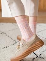 5 Pares De Calcetines De Terry Gruesa Para Mujer Color Rosa Calor Invierno Primavera Otoño Medio Algodón Con Spandex - details 2