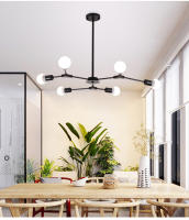 Lámpara De Techo Moderna Y Minimalista Ajustable En Ángulo Negro/Oro Chandelier Pendente Iluminación Metal E27 Fuente De Alimentación DC - details 7