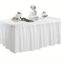 Juego De 2 Piezas De Falda De Mesa Desechable PEVA Impermeable Y Antiaceite Para Fiestas De Cumpleaños Y Bodas Decoración De Mesa - details 3