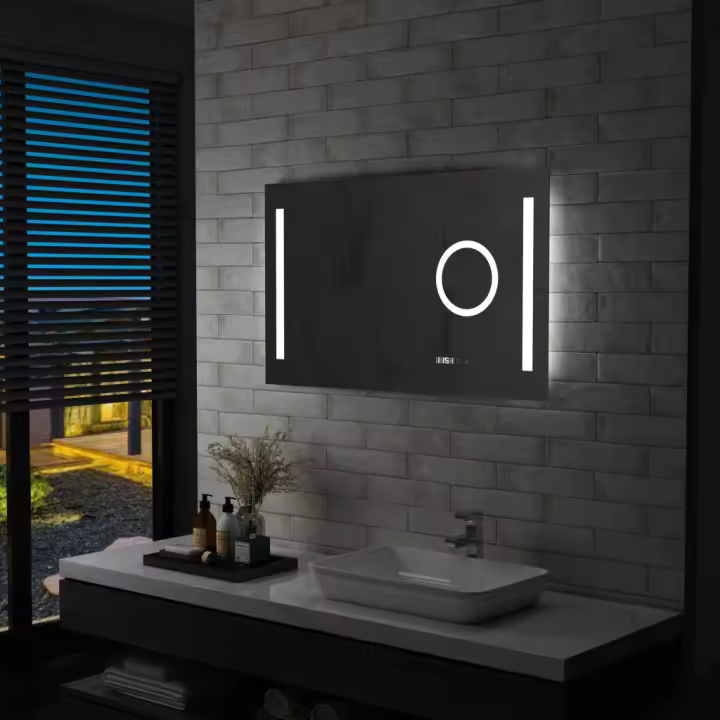 vidaXL Espejo de pared de baño con LED y sensor táctil 100x60 cm - 1