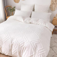 Funda De Edredón Tejida 3pcs 100% Microfibra Cama Ropa De Cama Conjunto Suave Para Todas Las Estaciones Amigable Con La Piel - details 4