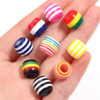 50Pcs Bolas De Resina Arcoíris 6mm Con Agujero Grande Para Hacer Joyas Braceletes Collares Cadenas Suministros De Manualidades - details 9