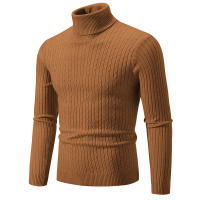 (Mejor) Hombres suéter de cuello alto Color sólido Lana Casual Invierno Chaqueta caliente Deporte suéter de cuello alto - details 5