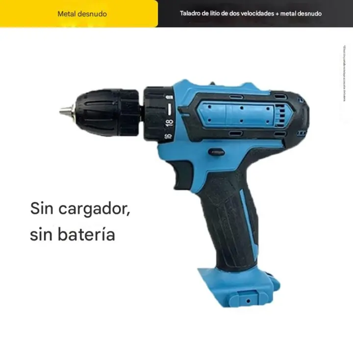 Taladro Eléctrico Profesional 2 Velocidades + 3 Funciones (Perforación, Impacto, Pulido) - Kit Completo con Accesorios para Bricolaje, Construcción y Hogar - 1