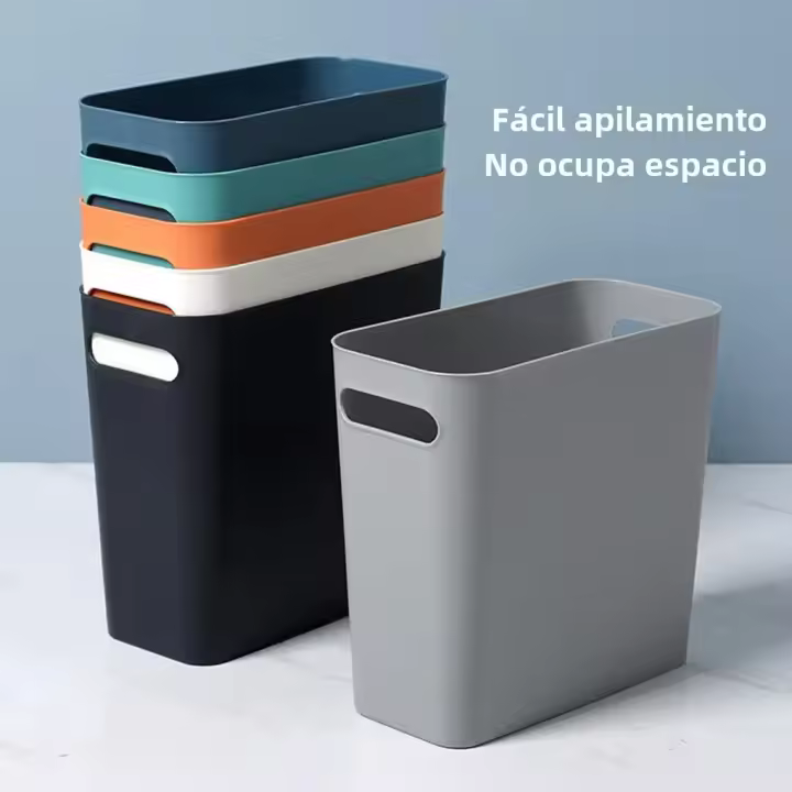 Bandeja De Basura Grande Y Delgada Para Dormitorio Cocina Oficina Contenedor De Almacenamiento De Alta Capacidad Naranja - 1