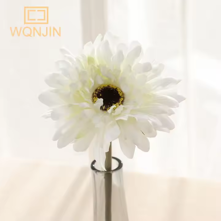 5PCS Decoración De Girasol Chrysanthemum Artificial Silken Colorido Small Daisy Arreglo Floral Para Casa Boda Estilo Girasol Gerbera - 1