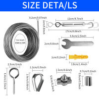 Kit De Cable De Acero Inoxidable Para Tienda De Campaña Y Jardín Con Tornillos M4 Y Ajustadores De Tensión PVC Cubierta - details 2