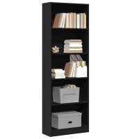 vidaXL Estantería de madera de ingeniería 60x24x176 cm en color Gris hormigón/Gris sonoma/Blanco y más | almacenamiento funcional diseño moderno para baño dormitorio sala - details 5