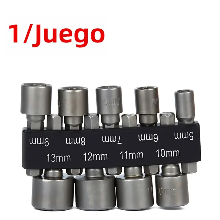 Juego De 9 Piezas De Llaves De Fijación Y Destornillador De Mano Con Herramientas De Perforación 5-13mm Juego De Llaves Métricas De 1/4" De Abrazadera De Acero Cromo Vanadio - 1