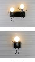 Lámpara De Pared Creativa Y Moderna Con Muñecos Nórdica De Metal Para Iluminación De Dormitorio Y Sala De Niños Y Bebés - details 7