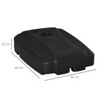 Outsunny Base de Sombrilla con 2 Ruedas Rellenable de Agua Arena o Mixto Soporte de Parasol para Base Cruzada para Jardín Patio Terraza Negro - details 3